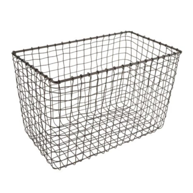 Picture of Winco WB-303-MG 15 x 8 x 10 in., Iron Powder Coated, Gun Metal Grey, Rectangular Basket, G.E.T. Breeze Baskets