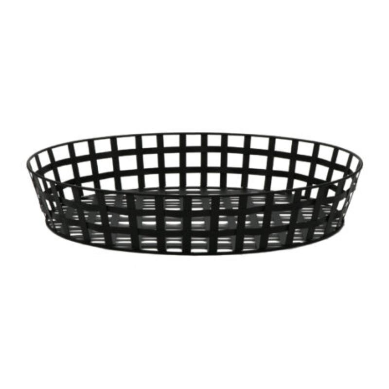 Picture of Winco WB-563-BK 24 x 18 x 4.5 in., Black, Iron Powder Coated, Oval Basket - 4.25 in. Deep - G.E.T. Harvest Baskets