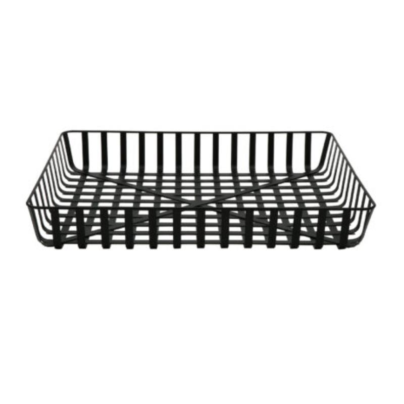 Picture of Winco WB-565-BK 24 x 18 x 3.75 in., Black, Iron Powder Coated, Rectangular Basket - 3.5 in. Deep - G.E.T. Harvest Baskets