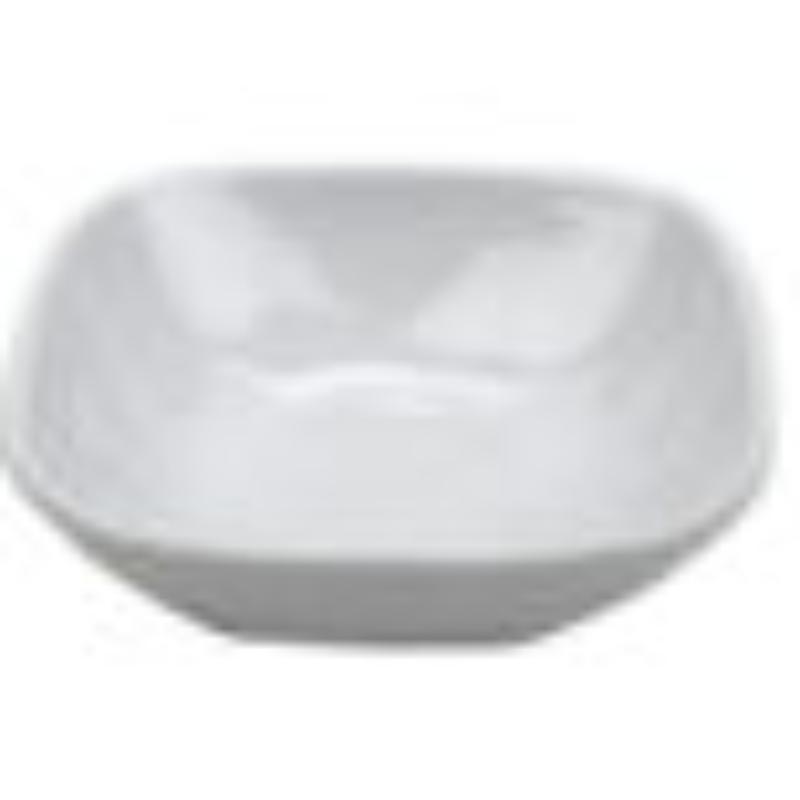 Picture of Winco SB-14-AM-W 14 oz Melamine Square Soup & Salad or Pasta Nappie Bowl - 14.5 oz Rim-Full, 6 in. Top Dia., 1.5 in. Deep, G.E.T. Arctic Mill