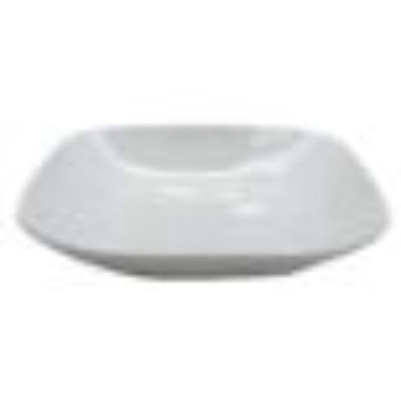 Picture of Winco SB-48-AM-W 1.5 qt. Melamine Large Square Entree Salad & Pasta Bowl - 1.6 qt. Rim-Full - 1.75 in. Deep, G.E.T. Arctic Mill