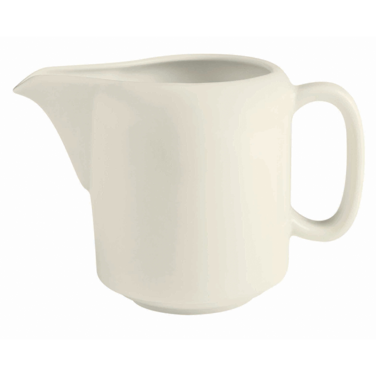 Picture of Winco PP1100708512 8.6 oz Bright White Porcelain Small Stackable Jug & Gravy Boat, 5.03 Max. Dia., Corona Americana - 1 Dozen