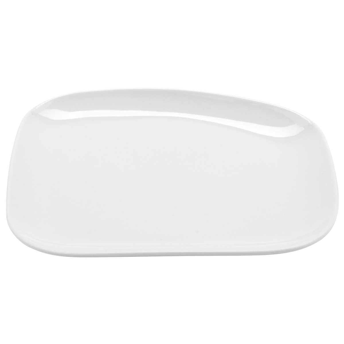 Picture of Winco PA1101929624 11 x 9.44 in. Bright White Porcelain Asymmetric Plate, Corona Elegance - 2 Dozen