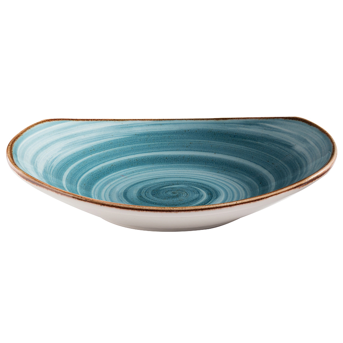 Picture of Winco PP1604723812 34.3 oz Blue Porcelain Pasta Bowl, 10.63 x 9.75 in., Corona Blue Artisan - 1 Dozen