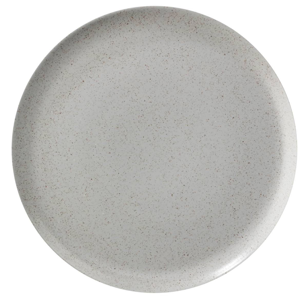 Picture of Winco PA1944712812 11 in. Speckled Grey Reactive Glaze Porcelain Coupe Plate, Corona Cosmos Moon - 1 Dozen