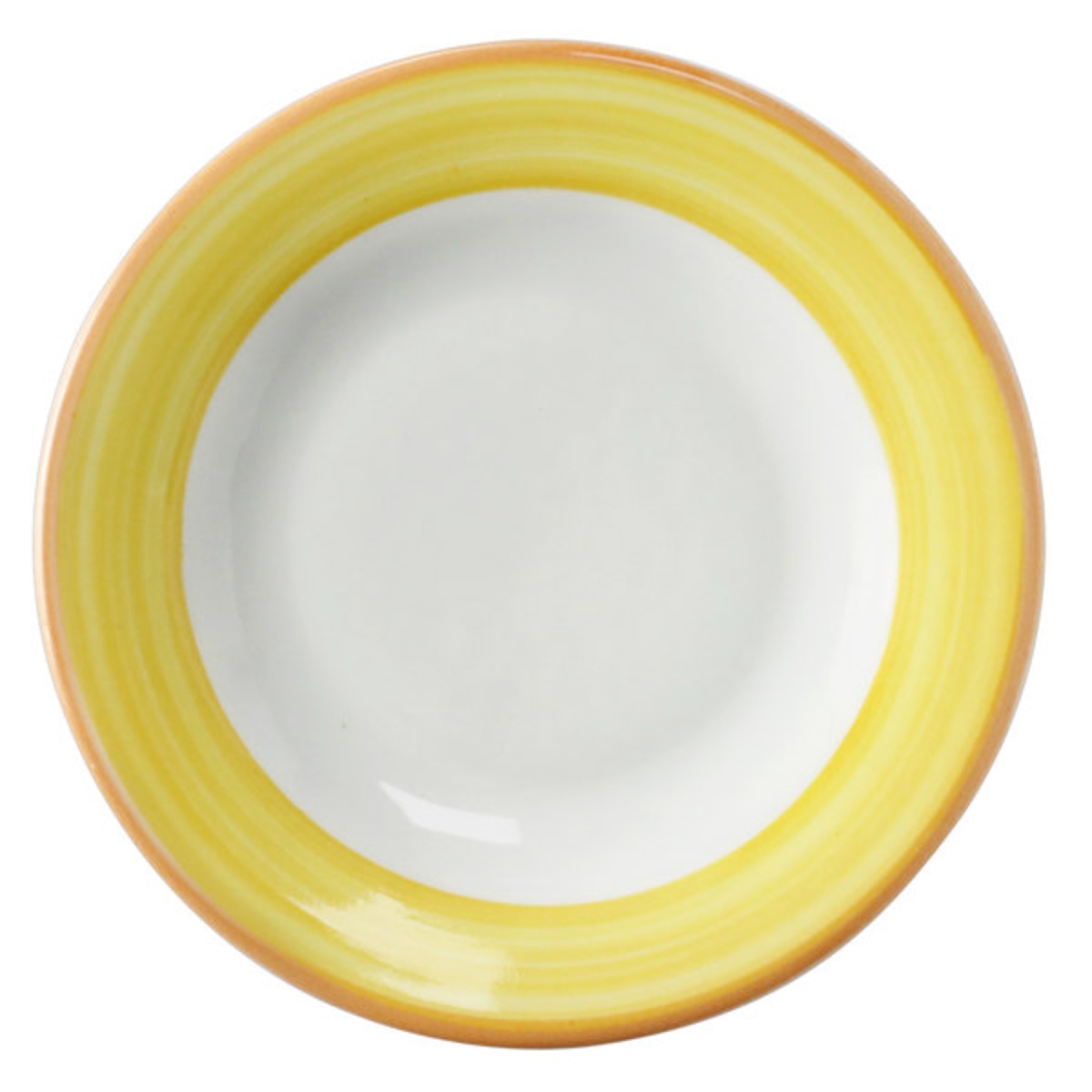 Picture of Winco PA1600901524 7.25 in. Yellow Porcelain Rolled Edge Plate, Corona Calypso - 2 Dozen