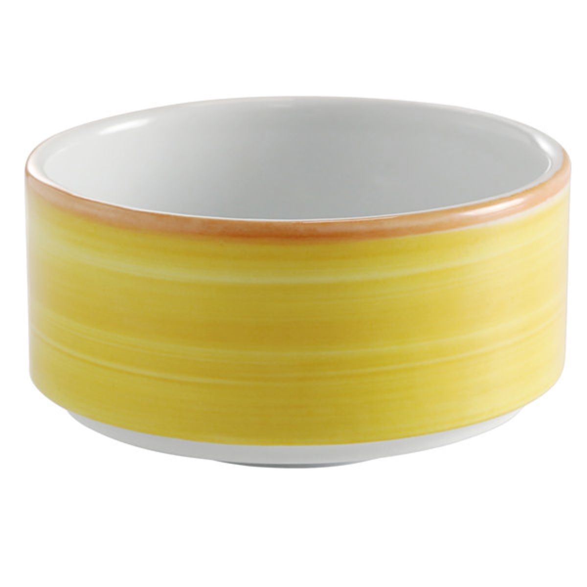 Picture of Winco PA1600905124 11 oz Yellow Porcelain Stackable Soup Cup, 4 in. Dia., Corona Calypso - 2 Dozen