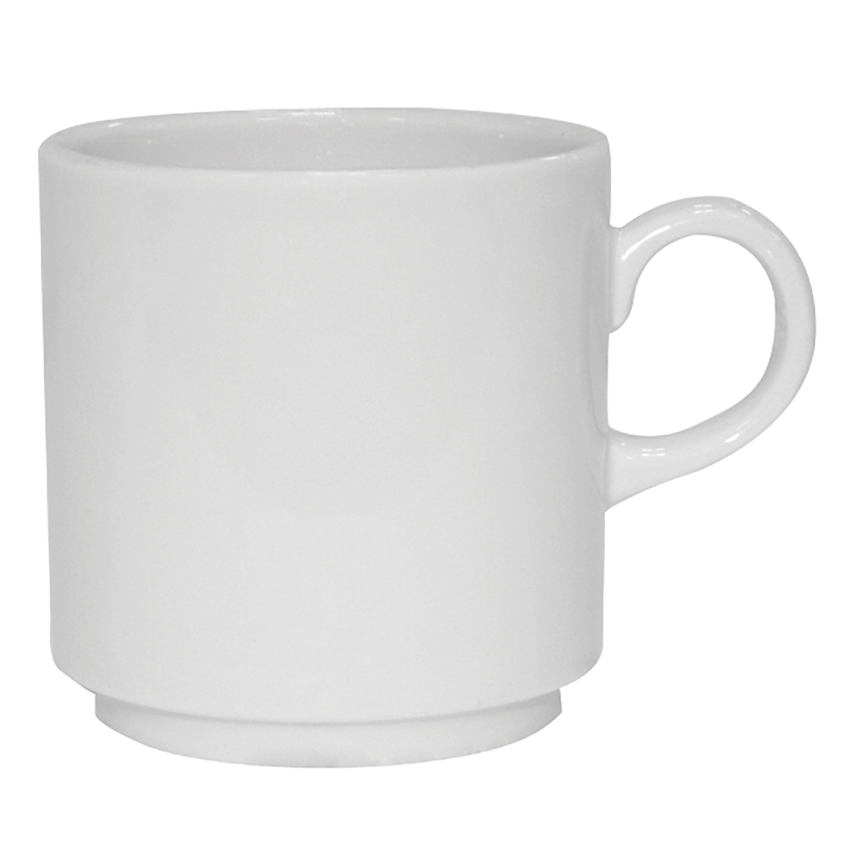 Picture of Winco PA1101906324 9.1 oz Bright White Porcelain Stackable Mug, 4.25 in. Dia. with Handle, Corona Actualite - 2 Dozen