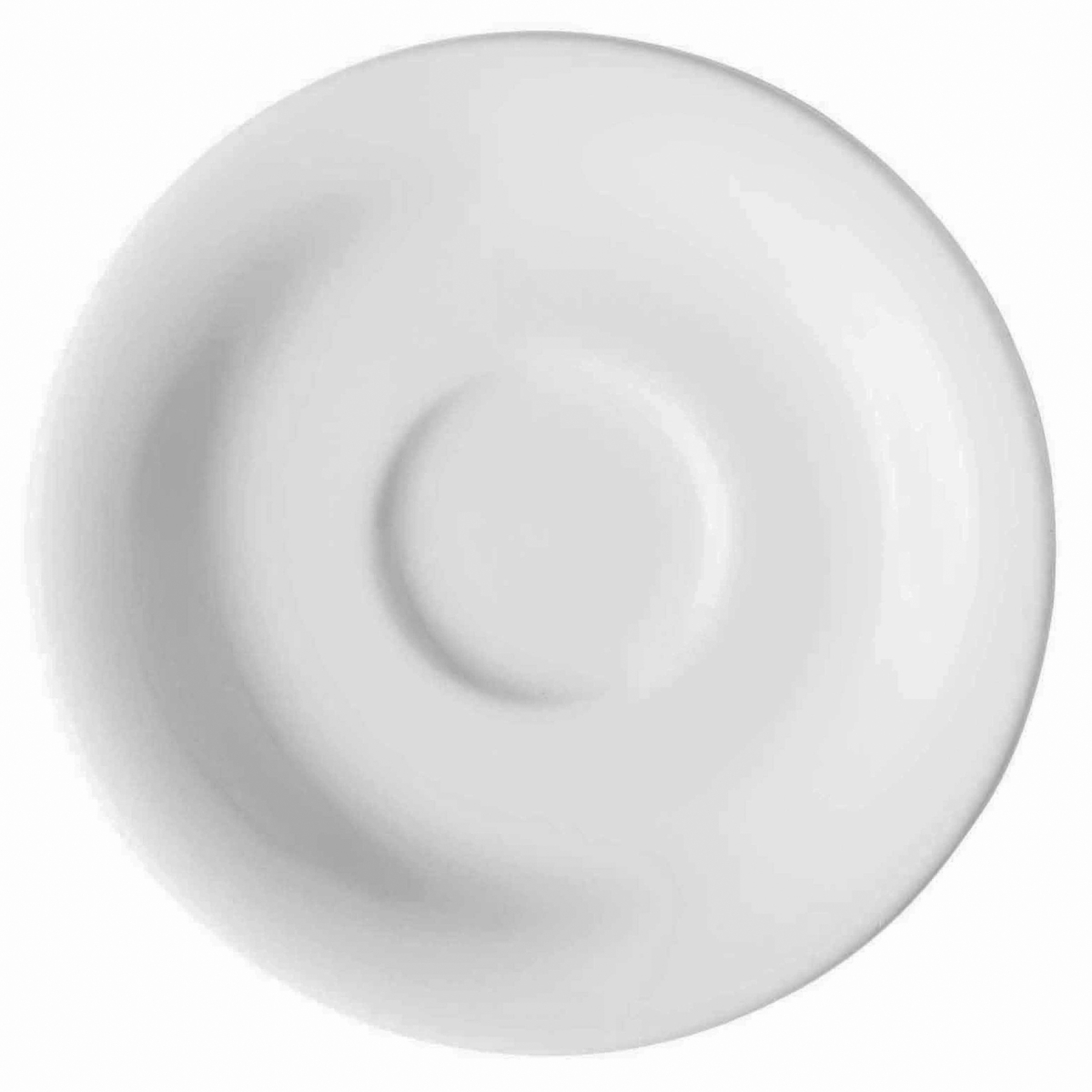 Picture of Winco PA1101900224 5 in. Bright White Porcelain Espresso Saucer, Corona Actualite - 2 Dozen