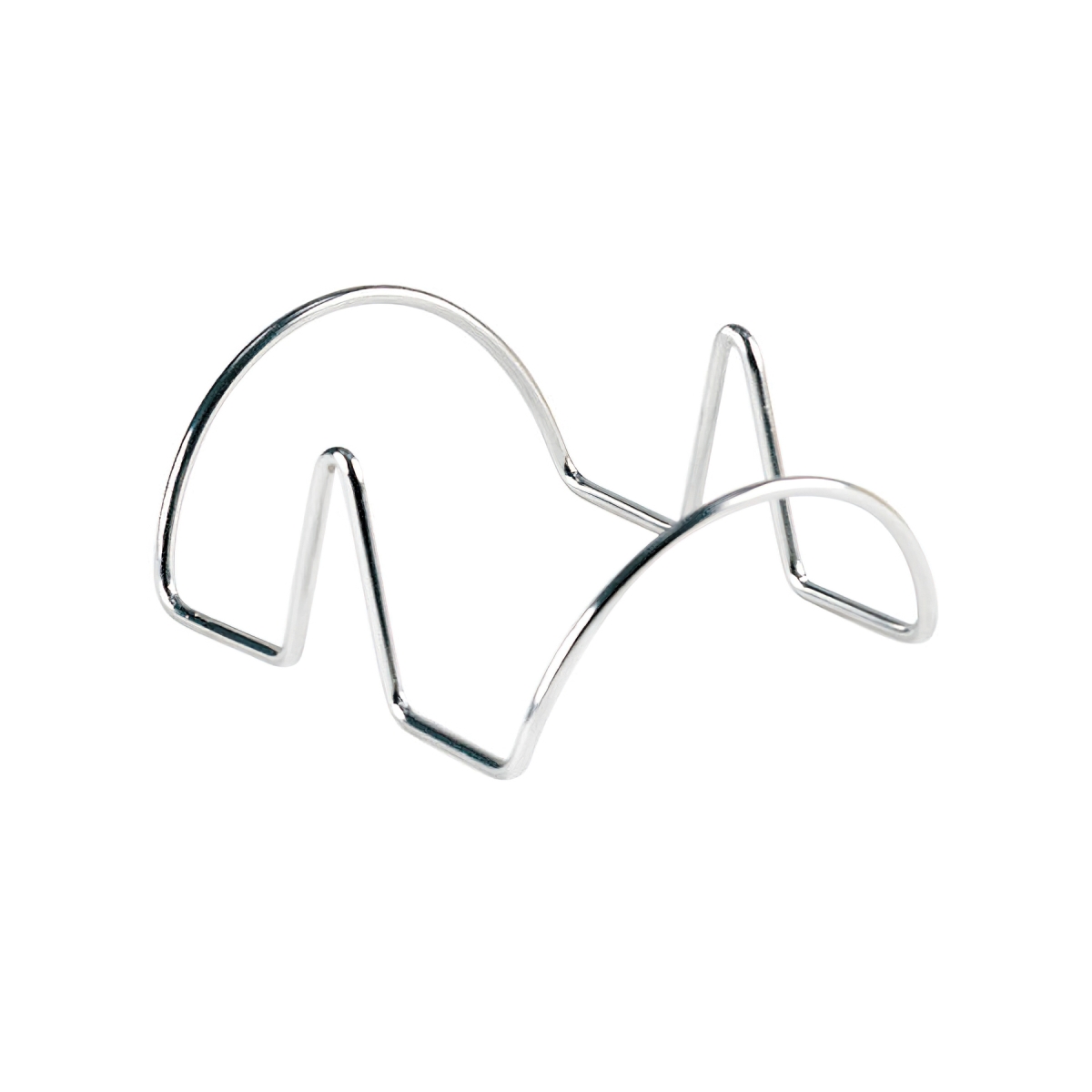 Picture of Winco 4-81855 4.25 x 3.5 in. Holder for 2 Tacos, 1.5 in. Tall - Stainless Steel - Each 48