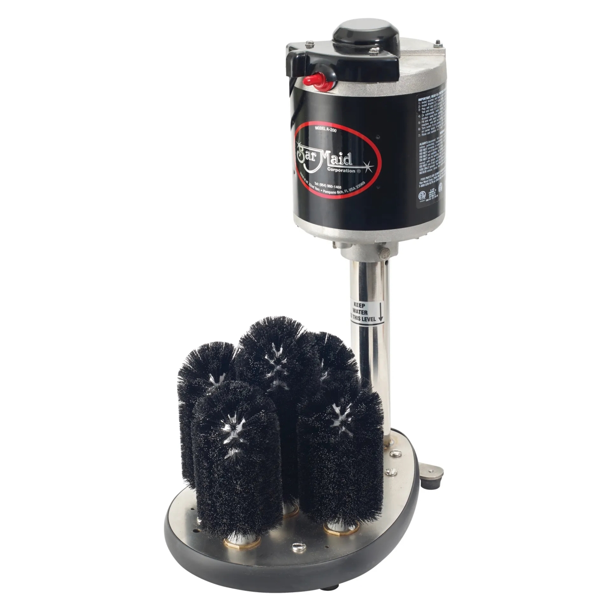 Picture of Winco A-205-P Bar Maid Glass Washer, Model A-205-P - Upright - 115V - Compact Rectified DC Motor - IP Rated