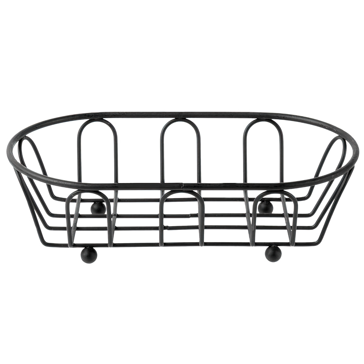 Picture of Winco 4-33453 7.5 x 4.5 in. Braided Oval Basket, 2.25 in. Tall - Black - Each 24
