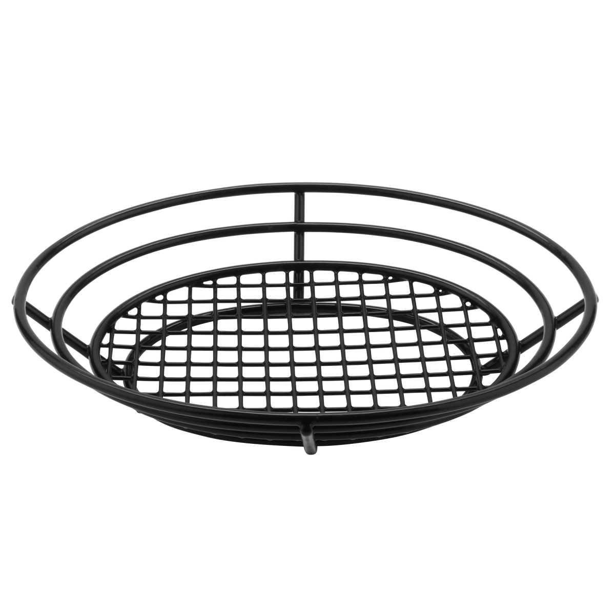 Picture of Winco 4-38804 11 x 8 in. Oval Basket with Raised Grid Base, 2.25 in. Tall - Black - Each 24
