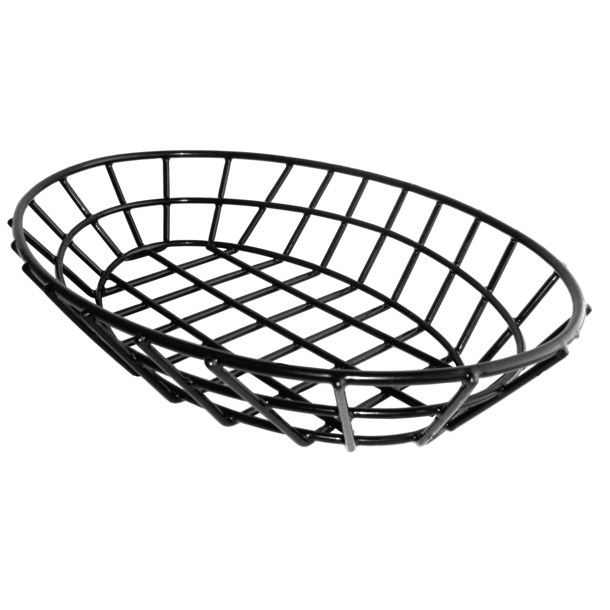 Picture of Winco 4-34418 12 x 8.5 in. Oval Grid Basket, 2 in. Tall - Black - Each 12