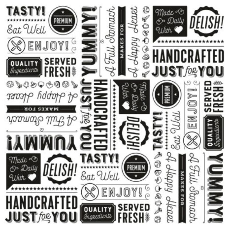 Picture of Winco P-GT-1212-W 12 x 12 in. Grease-Resistant Food-Safe Sandwich Wrap Paper & Deli Wrap Paper & Generic Typography Theme On White Paper with Black Ink, 1000 Piece