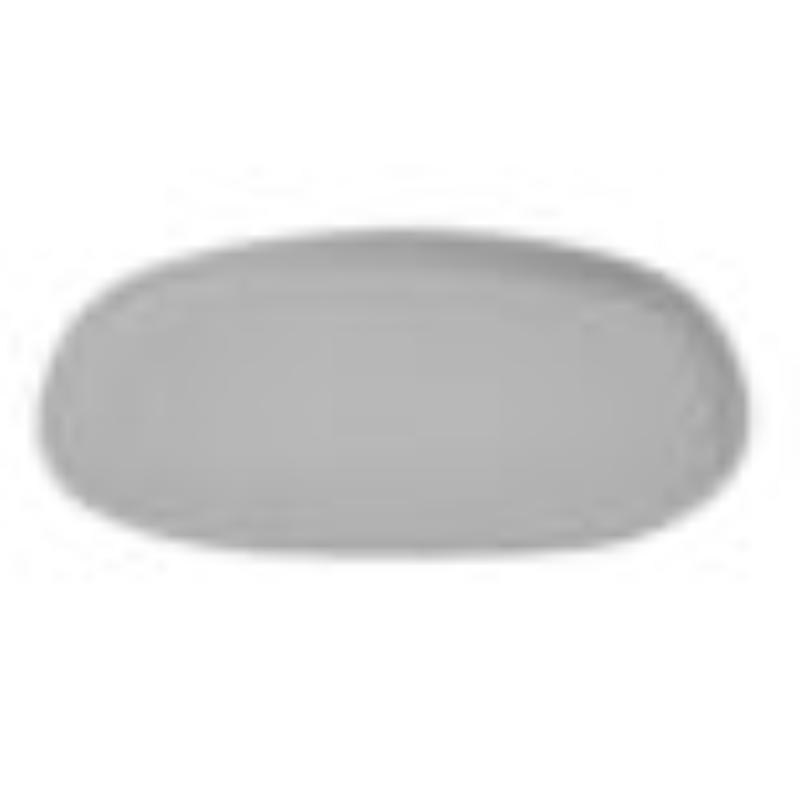 Picture of Winco CS-1275-LG 12 x 7.5 in. Light Grey Melamine Oval Coupe Dinner Plate, 0.6 in. - 1 in. Max. - G.E.T. Riverstone