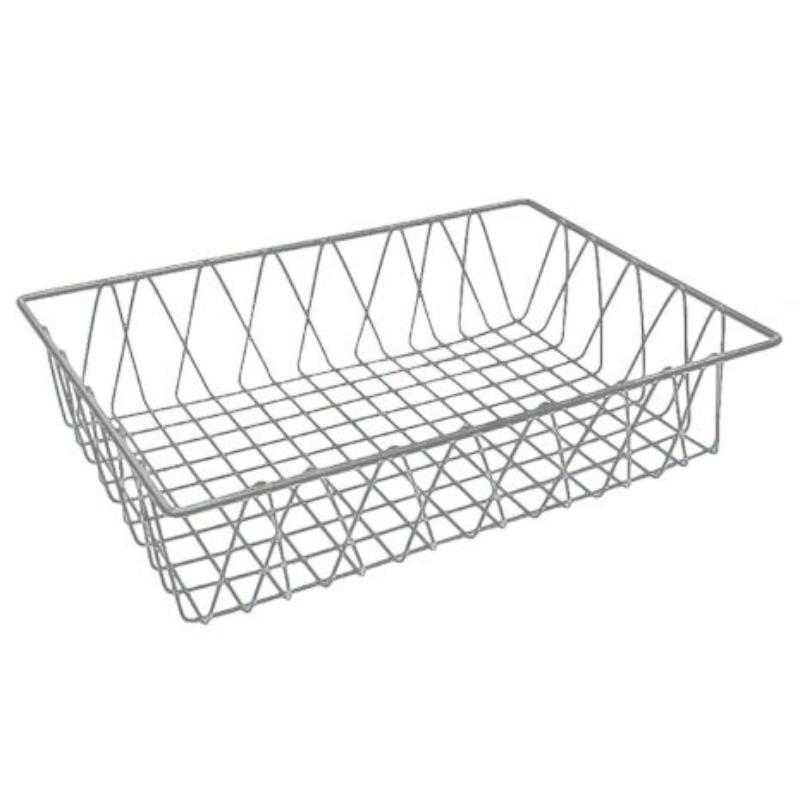Picture of Winco WB-954-SV 18 x 12 in. Rectangular Wire Pastry Basket, 4 in. Deep - Silver