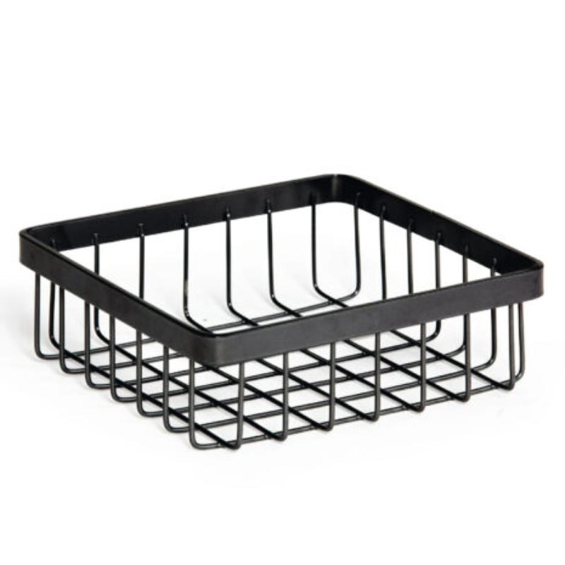 WB-662-MG 6 in. Square Wire Basket, 2 in. Tall - Metal Grey