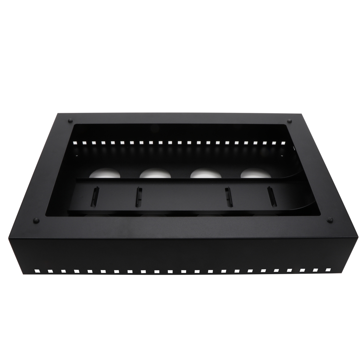 Picture of Winco ST11602111 Strata Rectangular Base Unit, 24.5 x 16.5 x 5.25 in., with Protective Case, 18 Gauge Powder Coated Galvanized Steel - G.E.T. Strata Buffet System ST11602111 - Black