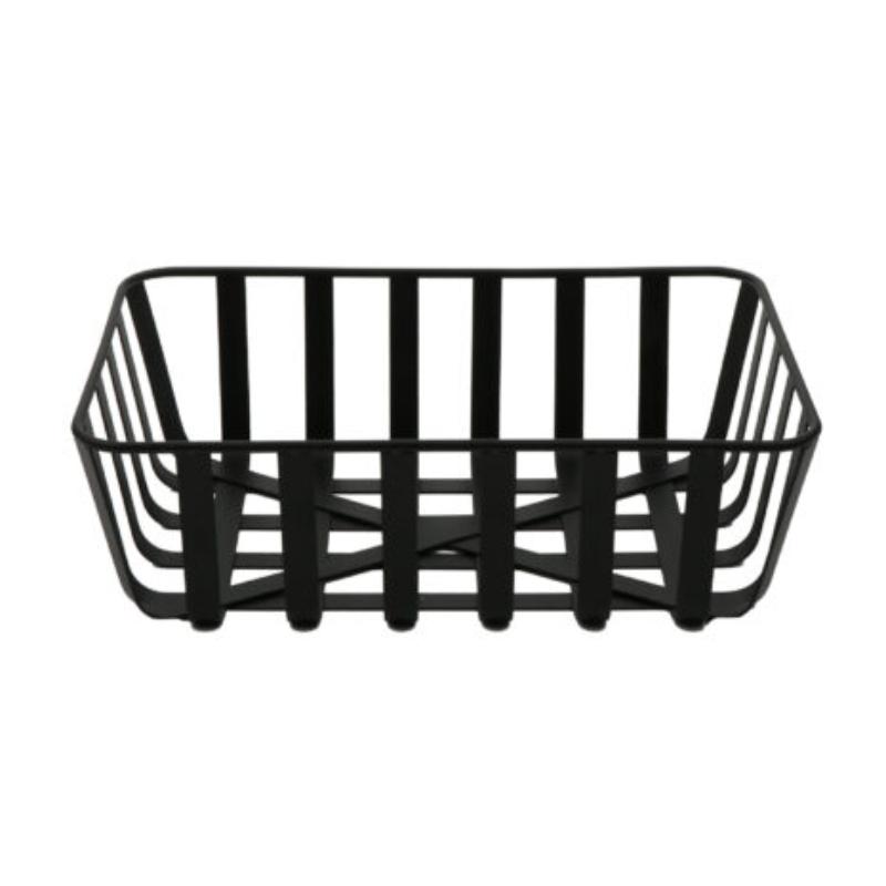 Picture of Winco WB-561-BK 11.75 x 8 x 4 in., Black, Iron Powder Coated, Rectangular Basket - 3.75 in. Deep - G.E.T. Harvest Baskets