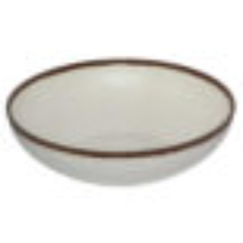 Picture of Winco B-320-CRM 4 qt. Cream Melamine Large Display Bowl - 4.56 qt. Rim-Full - 12.25 in. Top Dia., 3.25 in. Deep, G.E.T. Pottery Market Glazed