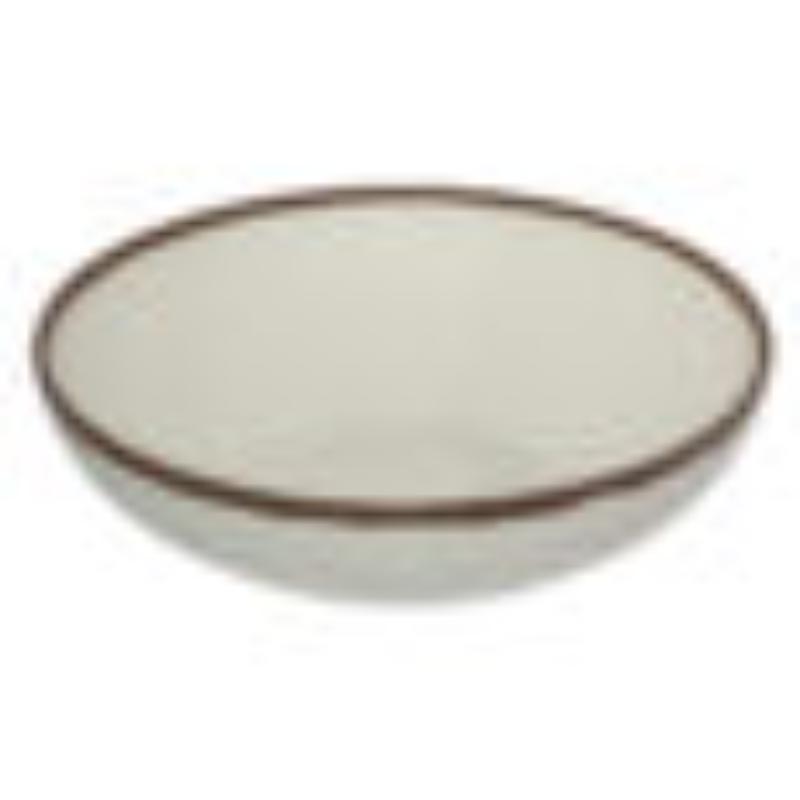Picture of Winco B-330-CRM 5.5 qt. Cream Melamine Large Display Bowl - 6 qt. Rim-Full - 13.5 in. Top Dia., 3.75 in. Deep, G.E.T. Pottery Market Glazed