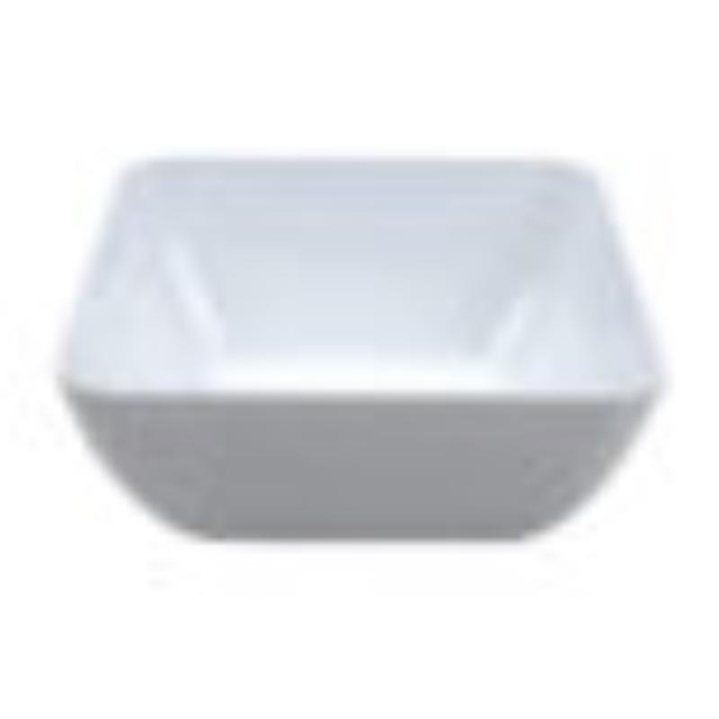 Picture of Winco CS-1281-W 4 qt. Melamine White, Square Large Display Bowl with Rounded Corners - 4.1 qt. Rim-Full - 3.25 in. Deep, G.E.T. Midtown