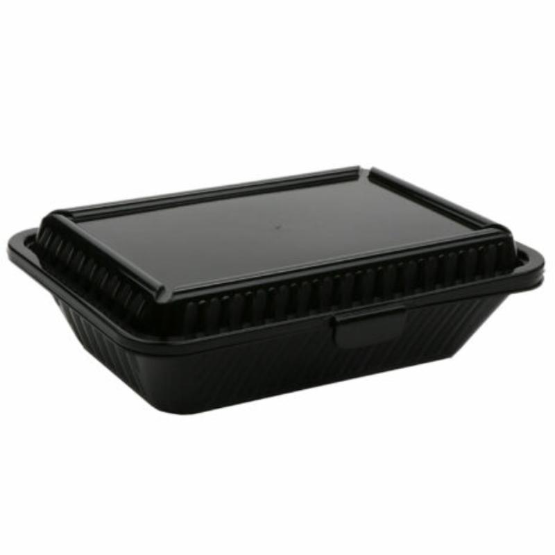 Picture of Winco EC-11-1-BK Half Size, Polypropylene, Black, Food Reusable Container, 9 x 6.5 x 2.75 in., G.E.T. Eco-Takeouts