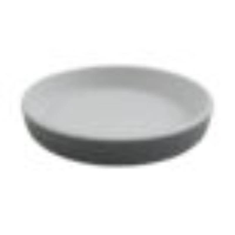 Picture of Winco RP-5-WM-GRM 5 in. Round Melamine Dinner Plate, White Matte Inside & Grey Matte Outside, G.E.T. Roca