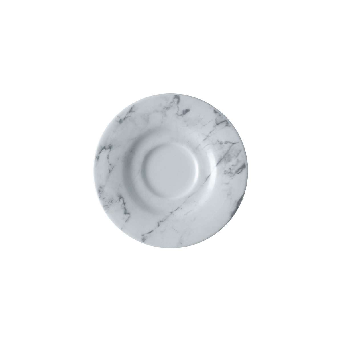 Picture of Winco PA110F900312 6.5 in. Porcelain Te & Bouillon Saucer, 6.5 x 6.5 x 0.7 in. - G.E.T. Corona Marble - White & Grey - 6 Each