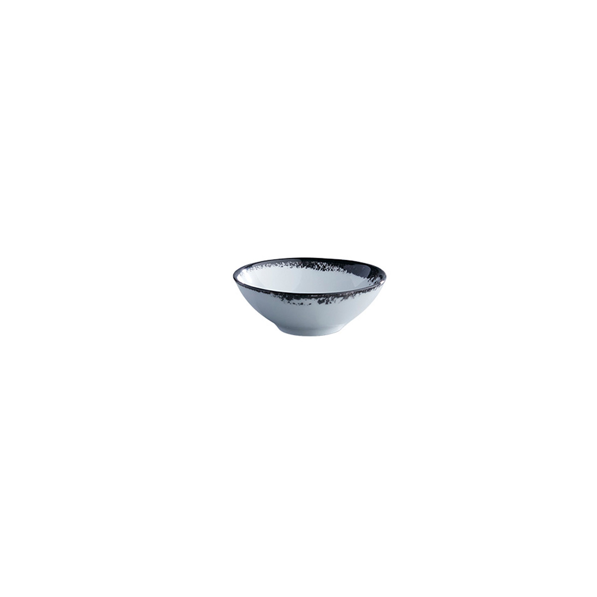 Picture of Winco PA1007930012 3.75 in., 2.7 oz Ink Mini Bowl - White with Black Rim - 1 Dozen