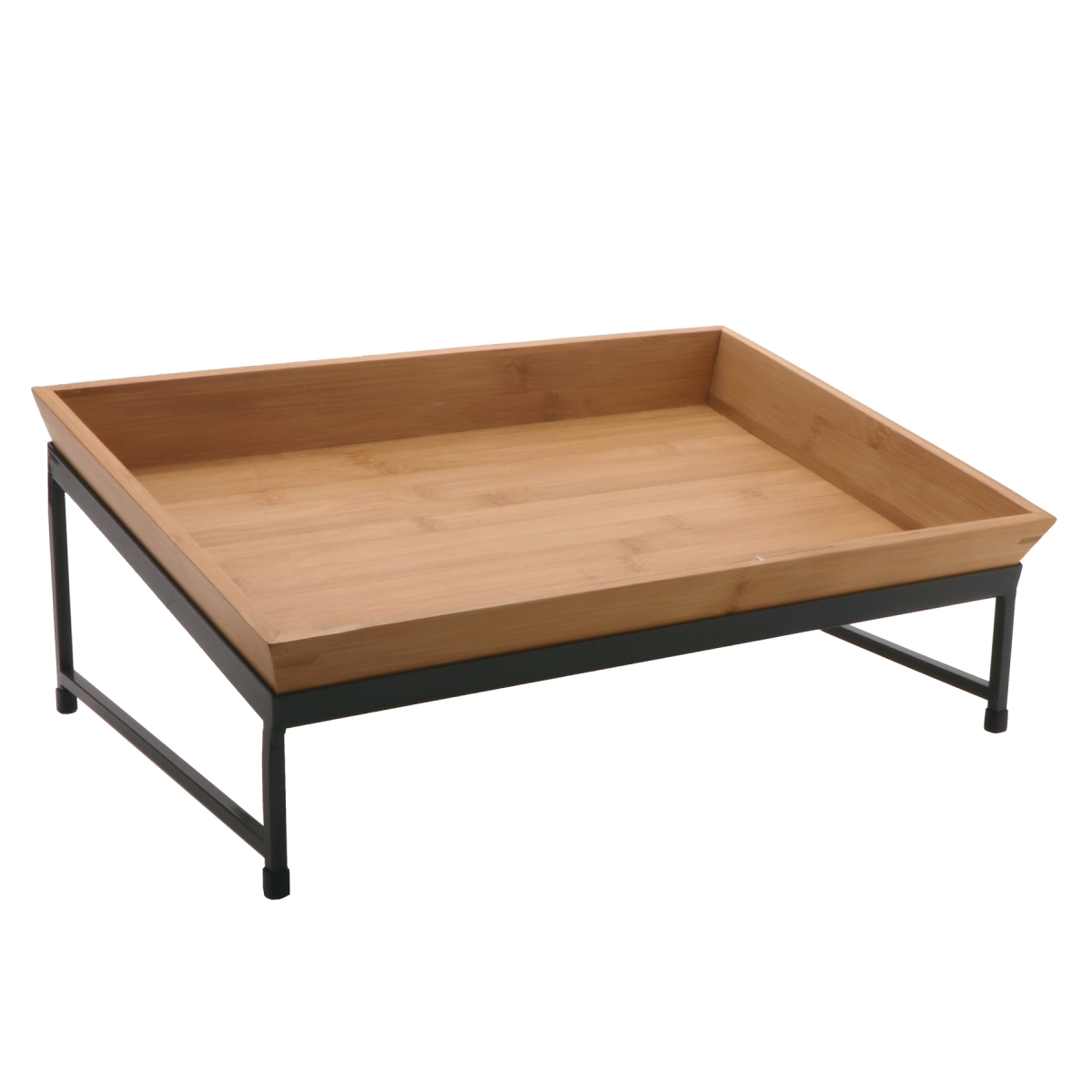 Picture of Winco IR-737-MG-BAMTRY 1-Tier Angled Display Stand Set&#44; Includes IR-737-MG Stand & 1-Each Bamtry-01 Bamboo Wooden Tray