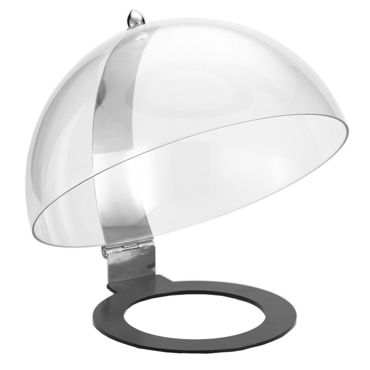 Picture of Winco 8189050 Clear Buffett Hinged Dome Cover for 16 in. Round Cold Food Display - Frilich NB001E Picknick - Stainless Steel