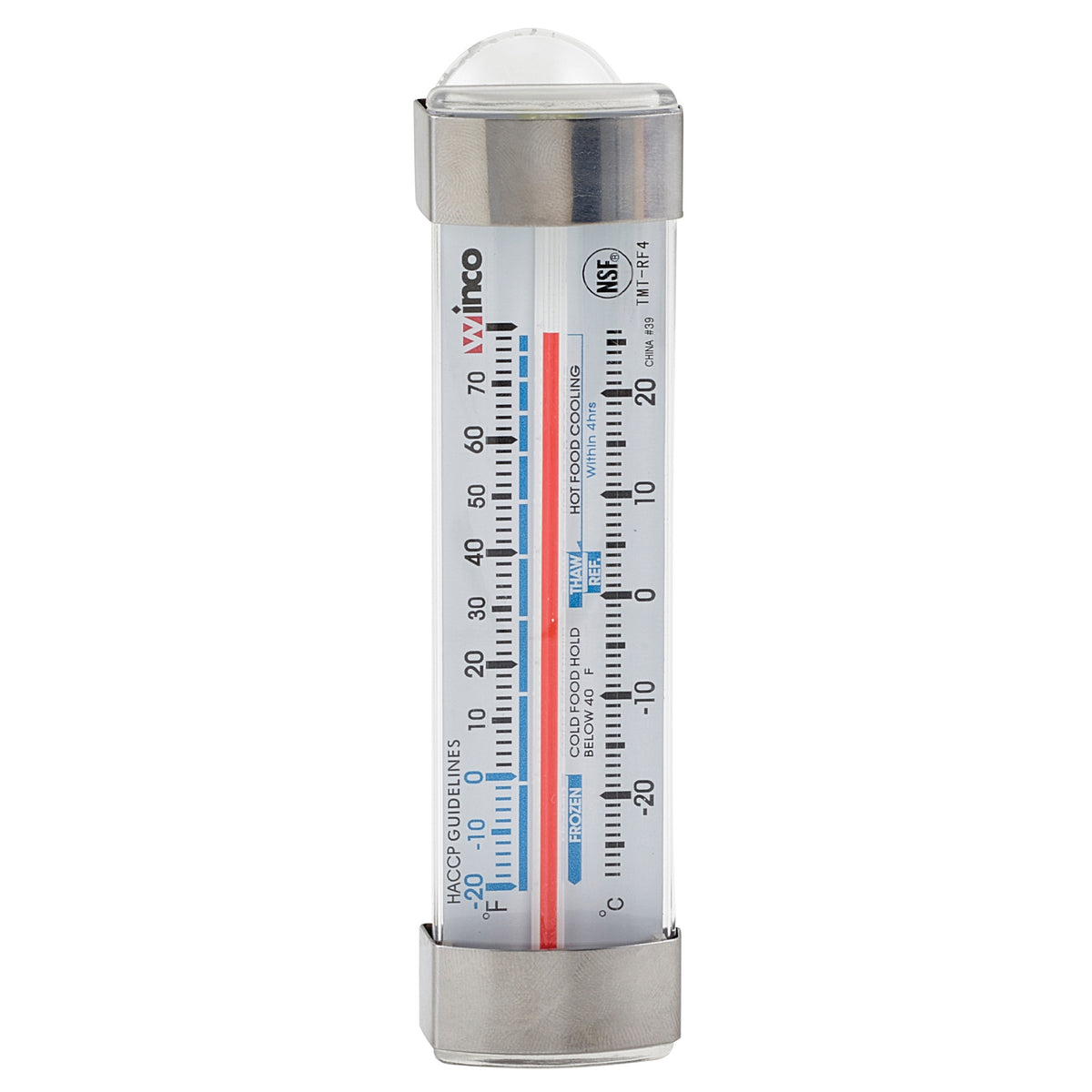 Picture of Winco TMT-RF4 Refrigerator & Freezer Thermometer, Suction Cup - 3.5 in.