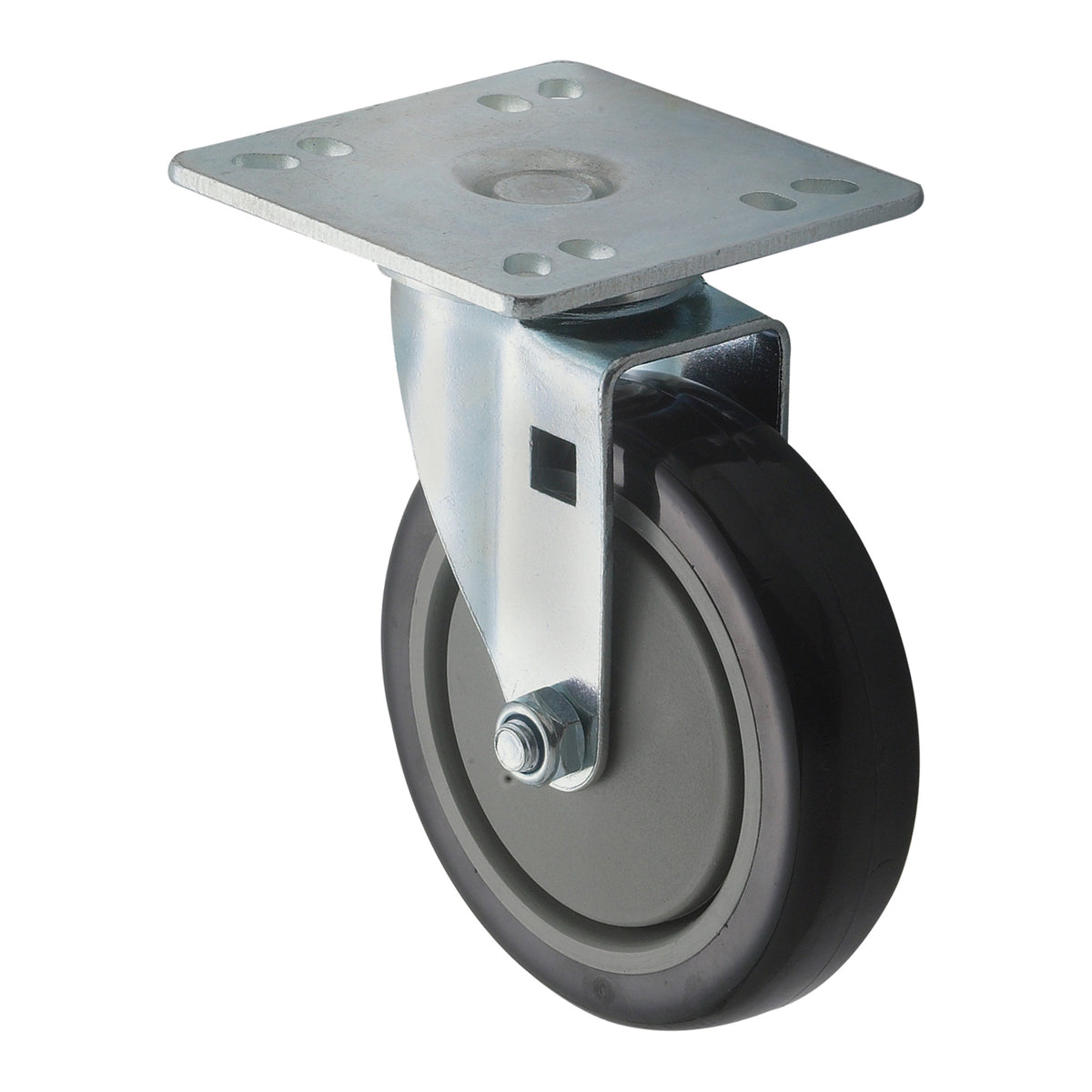 Picture of Winco CT-44 Universal Plate Caster Set, 4 in. Square, 5 in. Dia. Wheels - 2 Piece