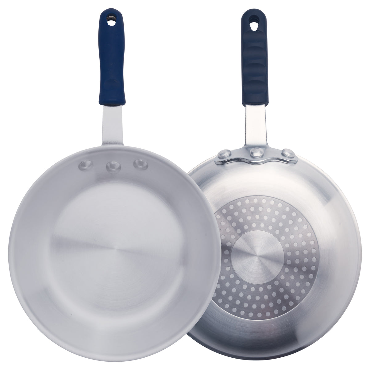Picture of Winco AFPI-8H Induction Ready Aluminum Fry Pan, Stainless Steel Bottom, Natural Finish - 8 in. Dia.