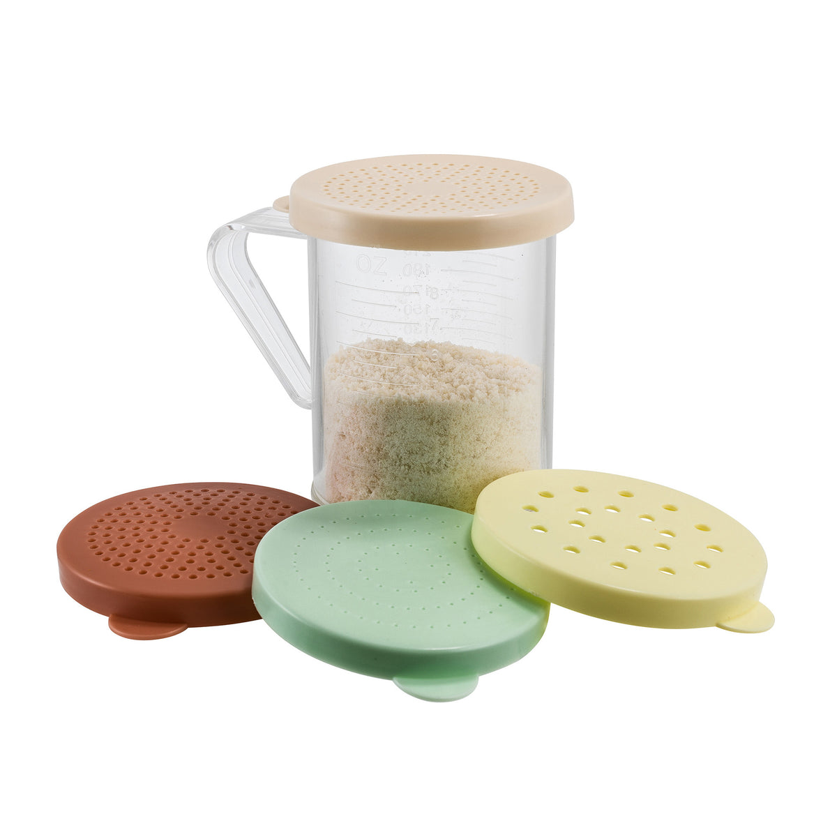 Picture of Winco PDG-10AC 10 oz Dredge Set with 4 Colored Snap-On Lids