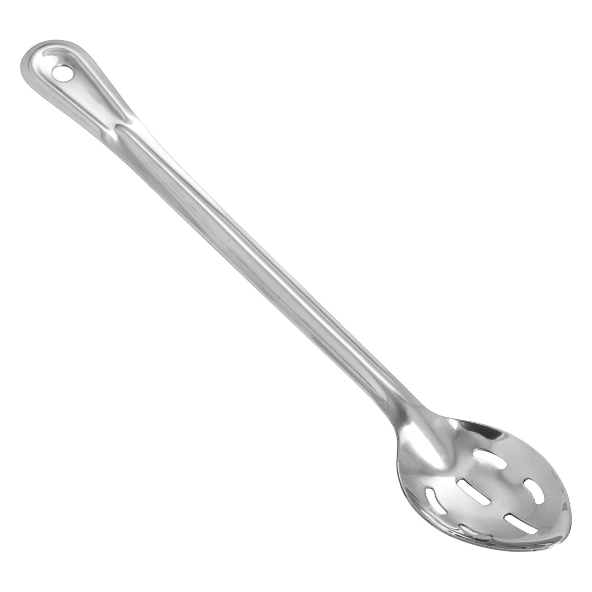 Picture of Winco BSST-15H Heavy-Duty Basting Spoon, Stainless Steel, 1.5 mm - Slotted, 15 in.