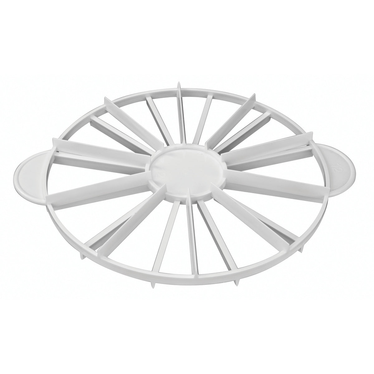 Picture of Winco PCM-1012 Double-Sided Polypropylene Cake Maker - 10 & 12 Slices - White