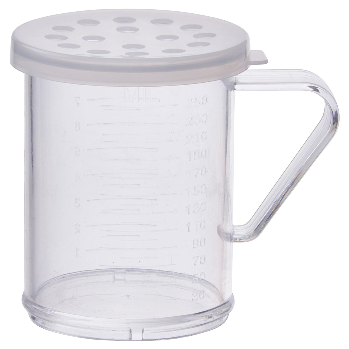 Picture of Winco PDG-10CXL 10 oz Dredge with Clear Snap-On Lid - Extra Large