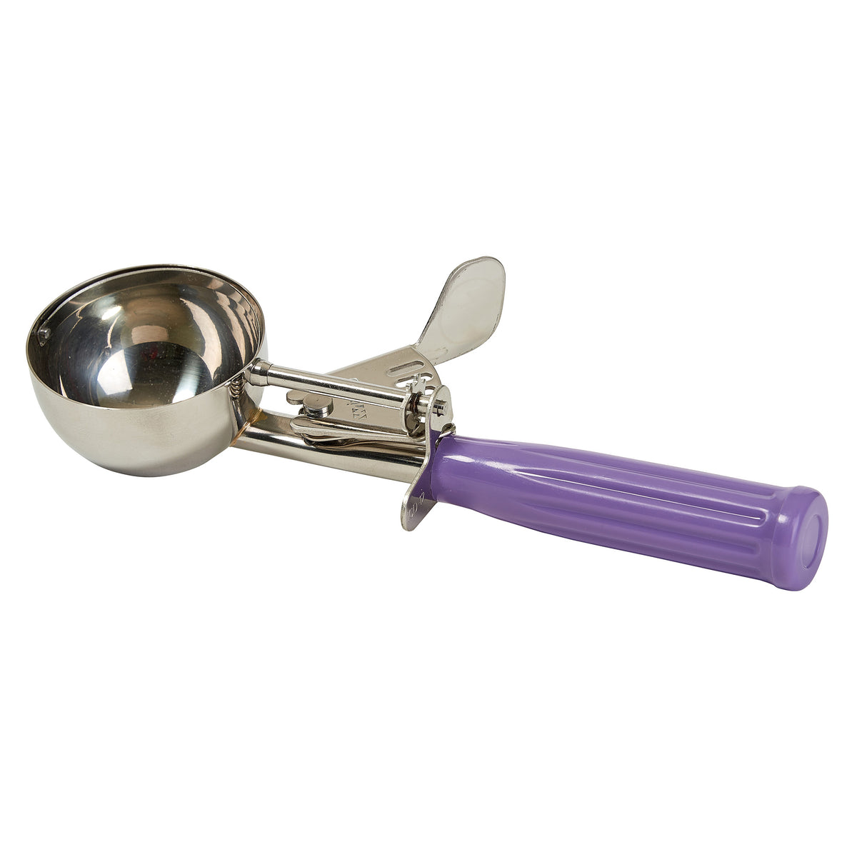 Picture of Winco ICD-12P Allergen-Free Stainless Steel Thumb Press Disher with Plastic Handle, Size 12