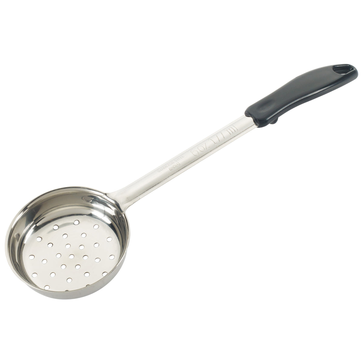 Picture of Winco FPP-6 6 oz Perforated Food Portioner, Black, Stainless Steel