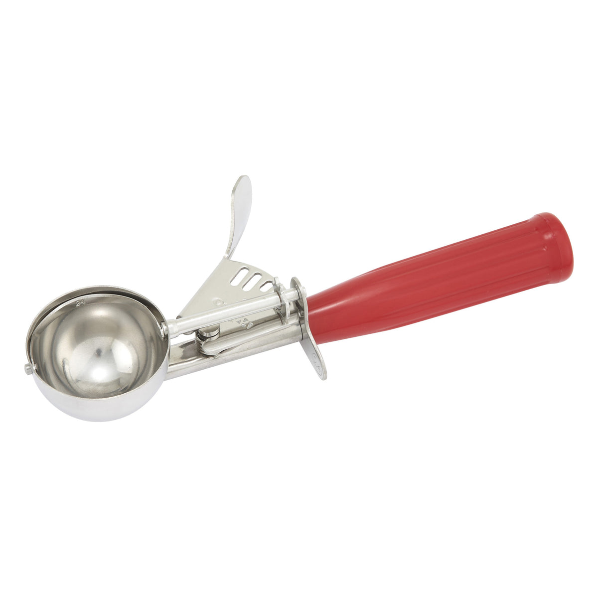 Picture of Winco ICD-24 Stainless Steel Thumb Press Disher with Plastic Handle, Size 24