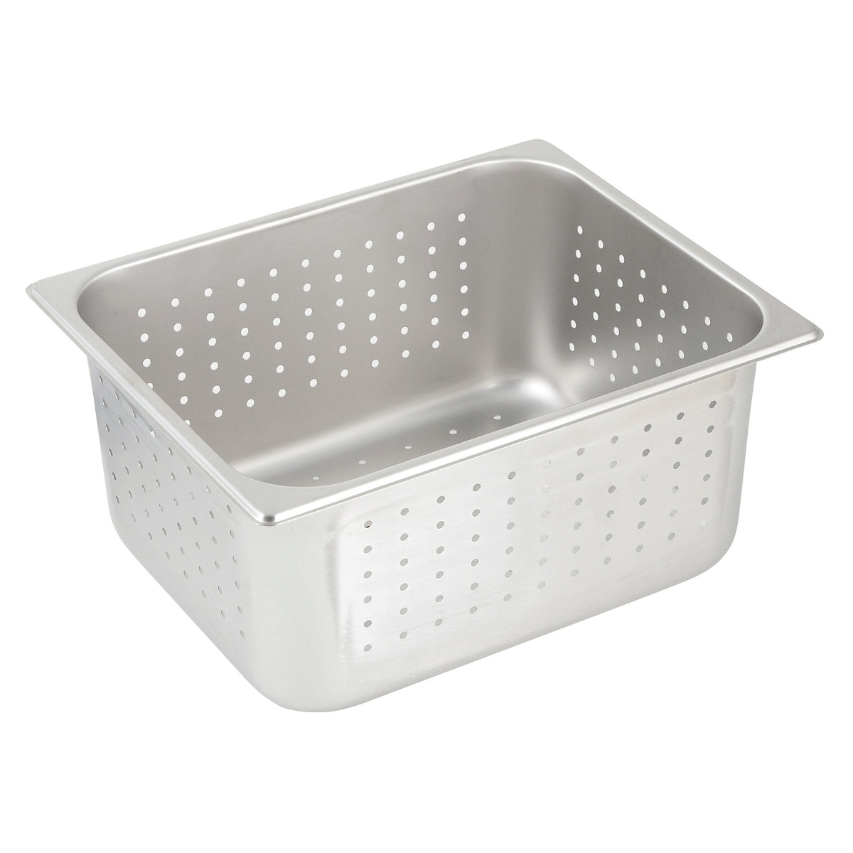 Picture of Winco SPHP6 Perforated Steam Pan, 25 Gauge - Stainless Steel - Half, 6 in.