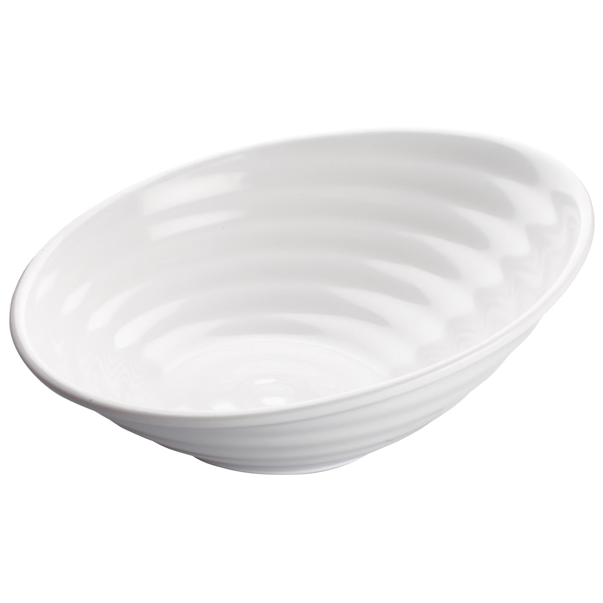 Picture of Winco WDM003-201 12 in. Melamine Angle Bowl, White, 12 Piece