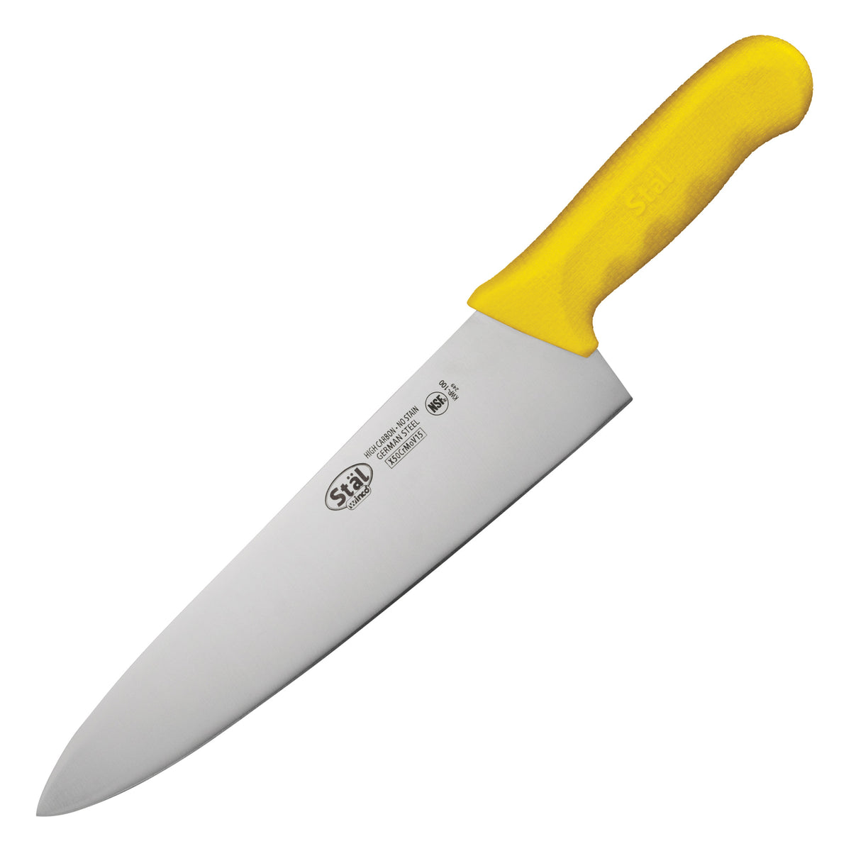 Picture of Winco KWP-100Y Stal 10 in. Chefs Knife - Yellow