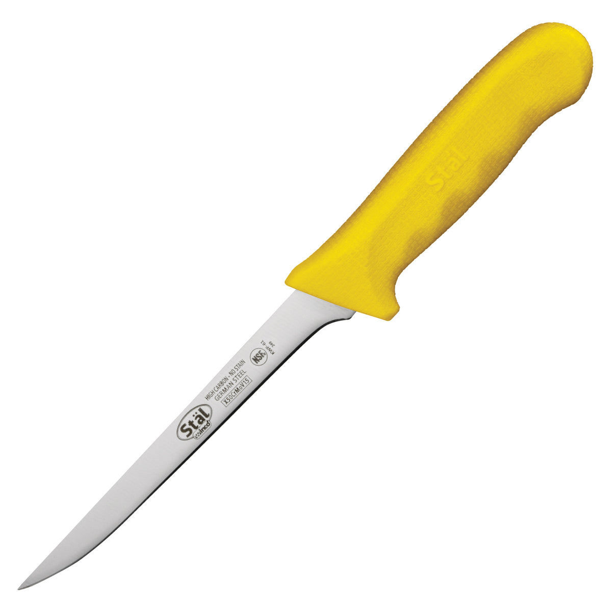 Picture of Winco KWP-61Y Stal 6 in. Boning Knife, Narrow - Yellow