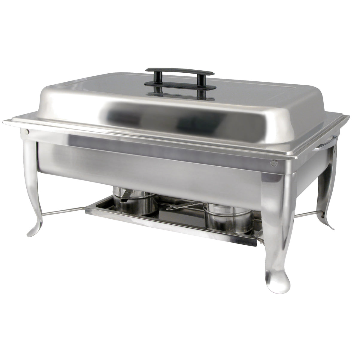 Picture of Winco C-1080 Bellaire 8 qt. Full-Size Chafer, Folding Frame, Stainless Steel