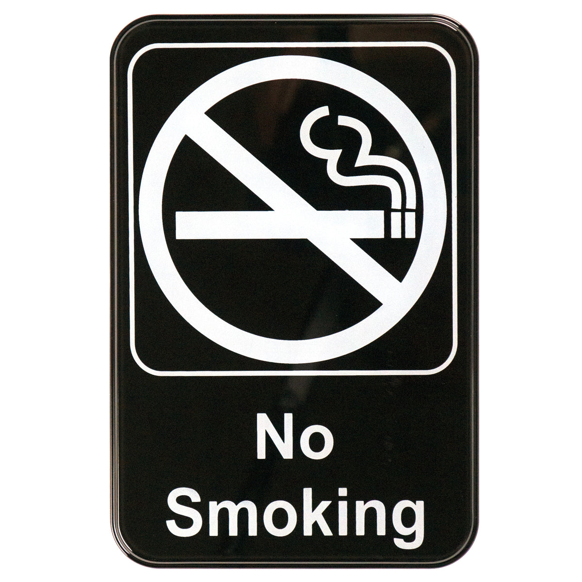 Winco SGN-601 6 X 9 Sign - No Smoking - White Imprint on Black