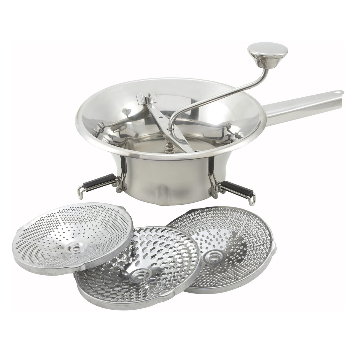 Picture of Winco SVM-9 2 qt. 18-8 Stainless Steel Food Mill, 3 Graters